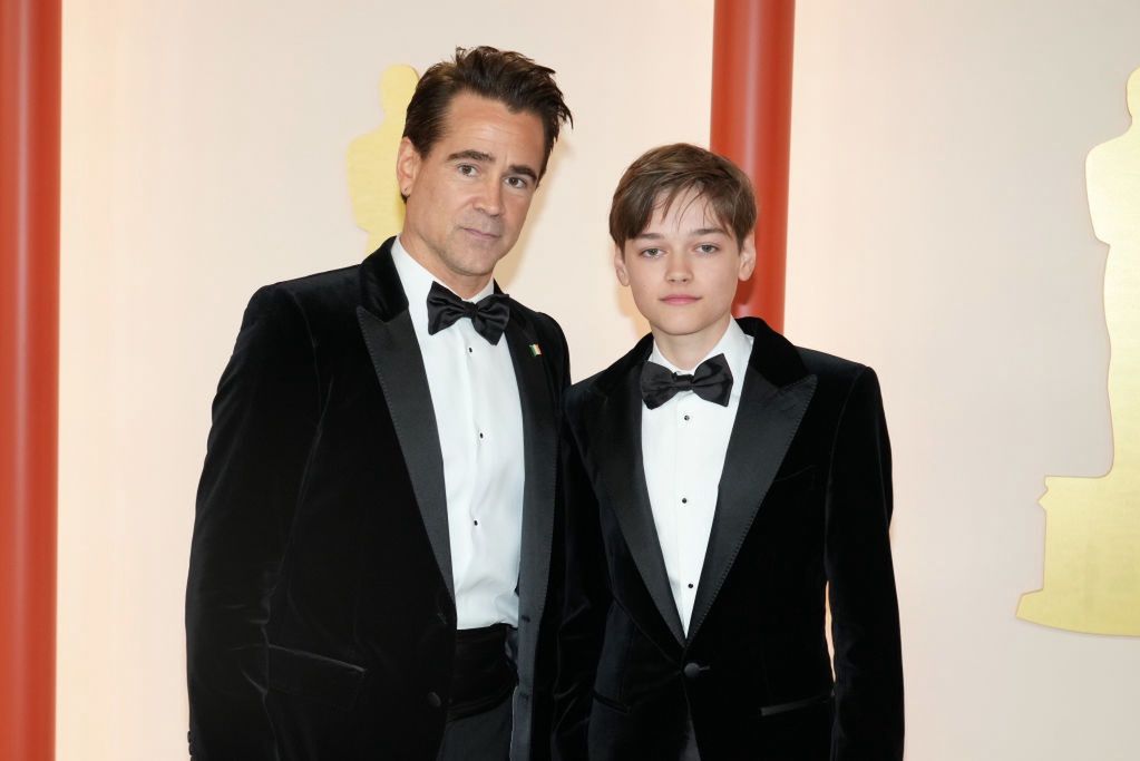 Colin Farrel z synem podczas gali rozdania Oscarów