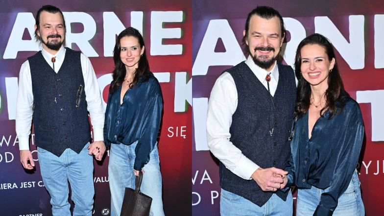 Dawid Ogrodnik z żoną na premierze serialu