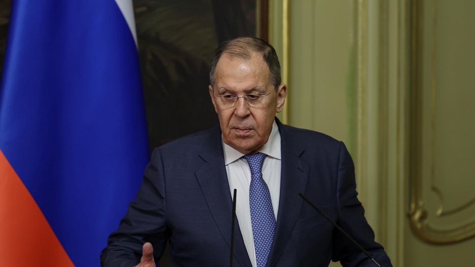 MOSCOW, RUSSIA - MAY 27: Russian Foreign Minister Sergey Lavrov and Turkish Foreign Minister Hakan Fidan (not seen) attend joint press conference in Moscow, Russia on May 27, 2025. (Photo by Arda Kucukkaya/Anadolu via Getty Images)