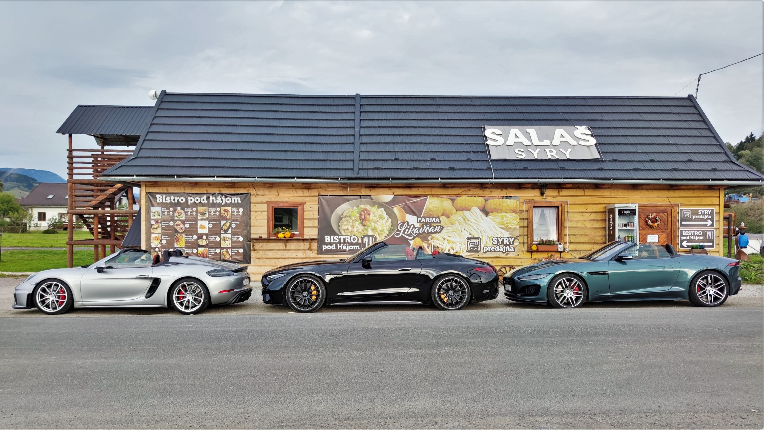 Porsche 718 Spyder vs. Mercedes-AMG SL 63 vs. Jaguar F-Type P450 
