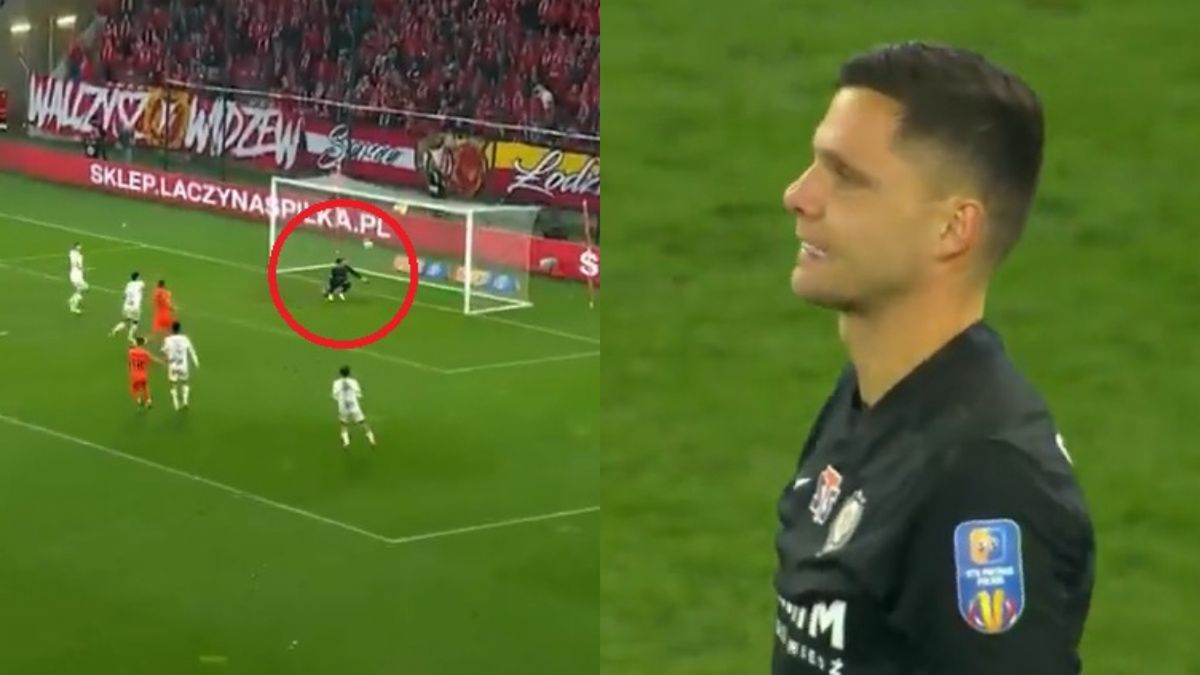 Twitter / sport_tvppl / Na zdjęciu: Rafał Gikiewicz nie popisał się w meczu Pucharu Polski