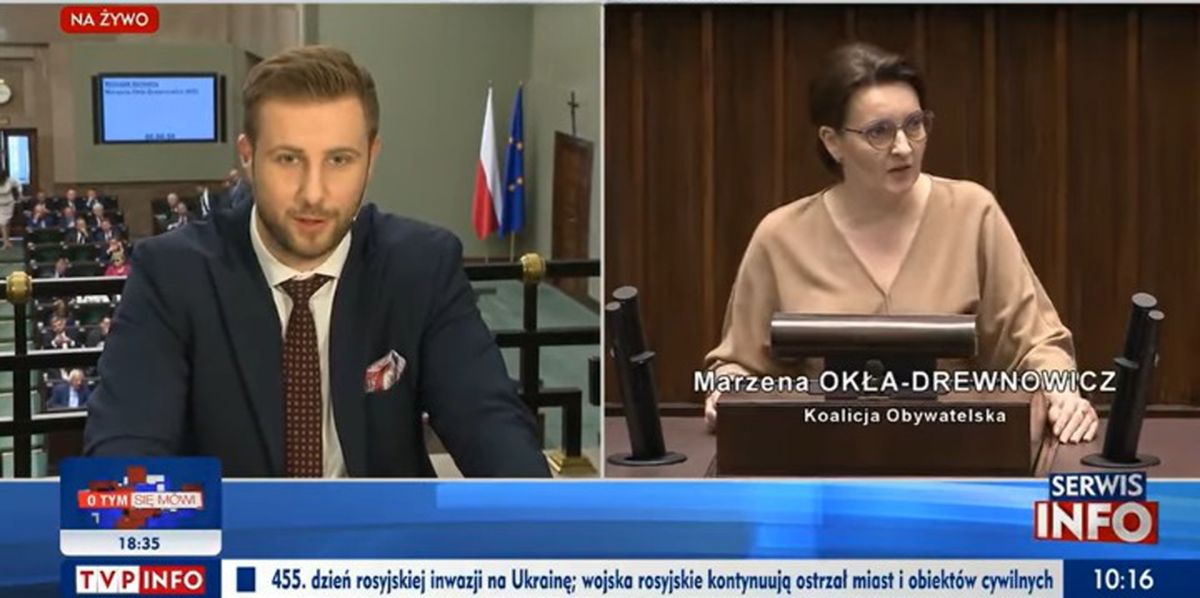 Widzowie TVP Info nie mogli usłyszeć, co miała do powiedzenia posłanka opozycji
