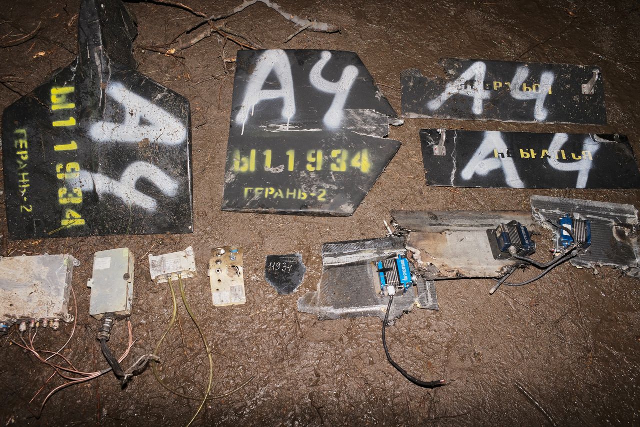 Drone found with the marking "Y 11934" (Photo by Piotr Sobik/Anadolu via Getty Images)