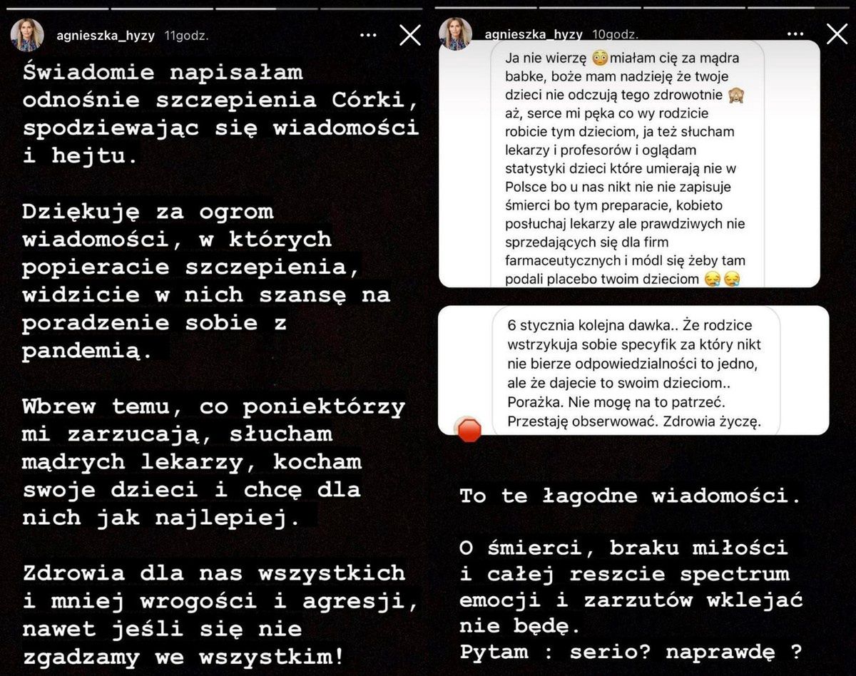 Agnieszka Hyży pokazała wiadomości od hejterów 
