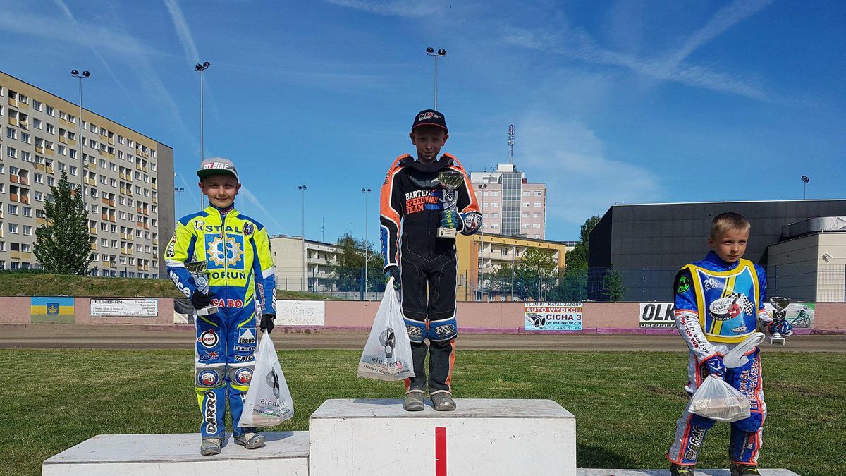 Podium zawodów w Bydgoszczy w klasie 50 ccm 