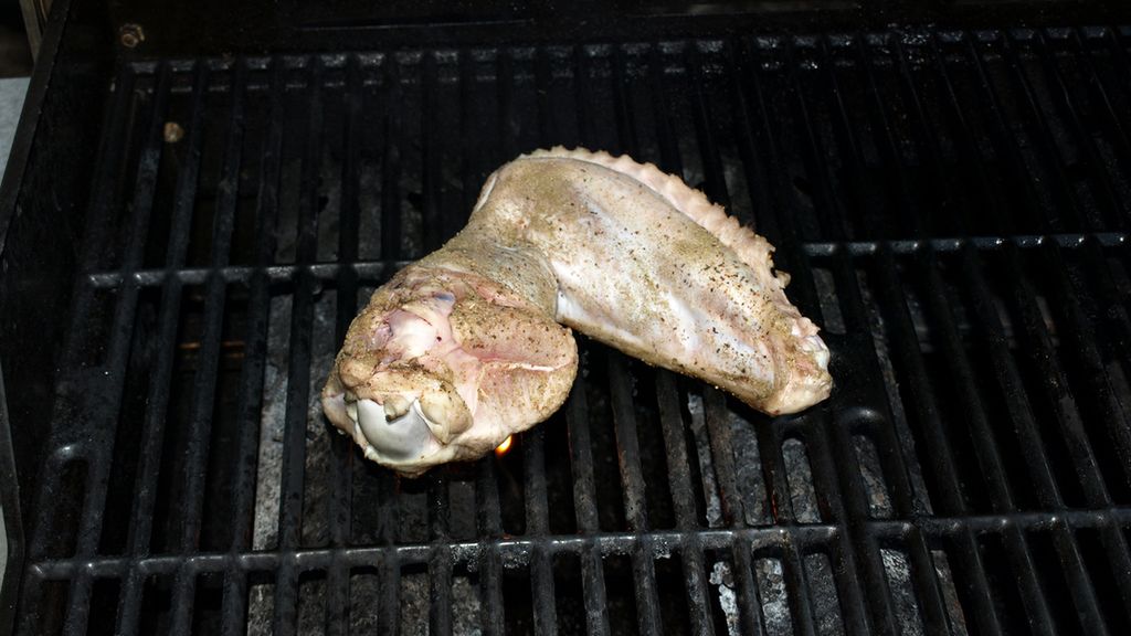 Surowe skrzydło z indyka w roztworze (samo mięso)