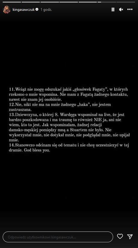 Kinga Sawczuk zabrała głos w sprawie afery ze Stuu. Opublikowała obszerne oświadczenie