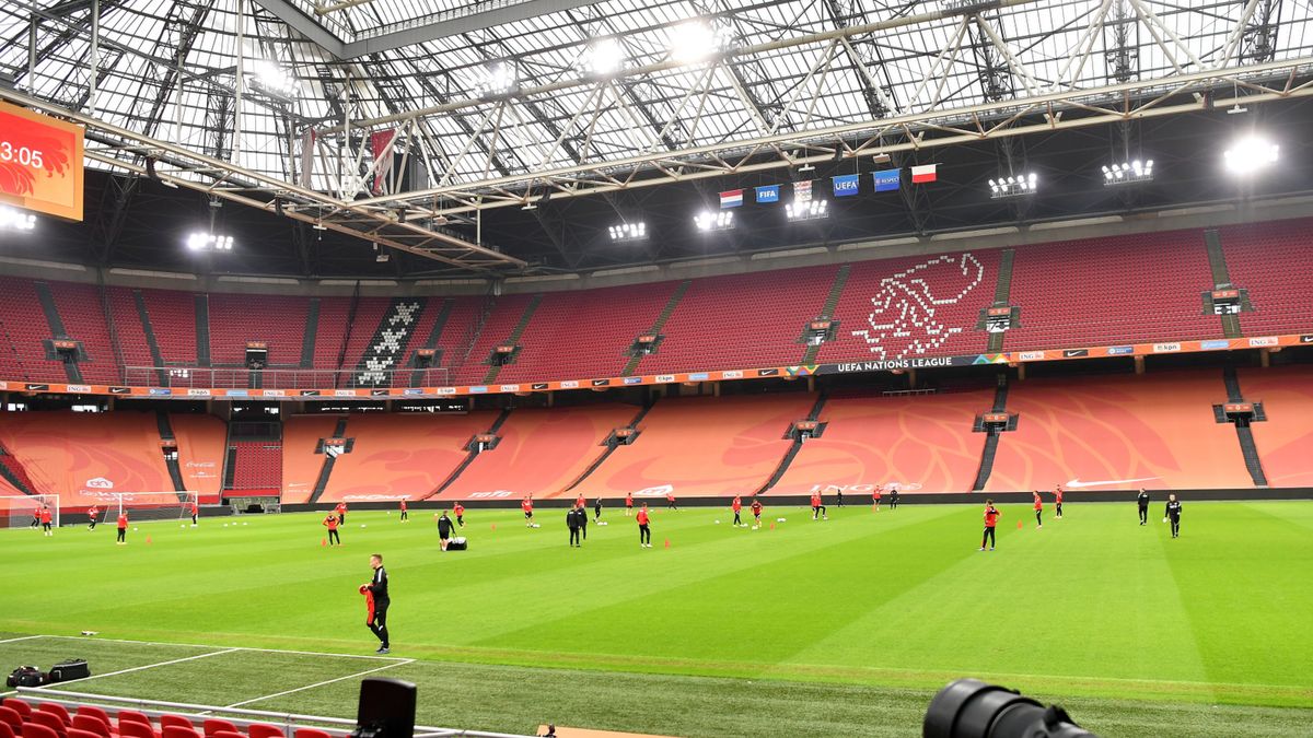 piłkarze reprezentacji Polski na stadionie Johan Cruyff Arena w Amsterdamie