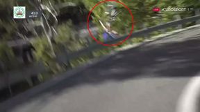 Koszmarny wypadek na Giro di Lombardia. Kolarz wyleciał przez barierkę (wideo)