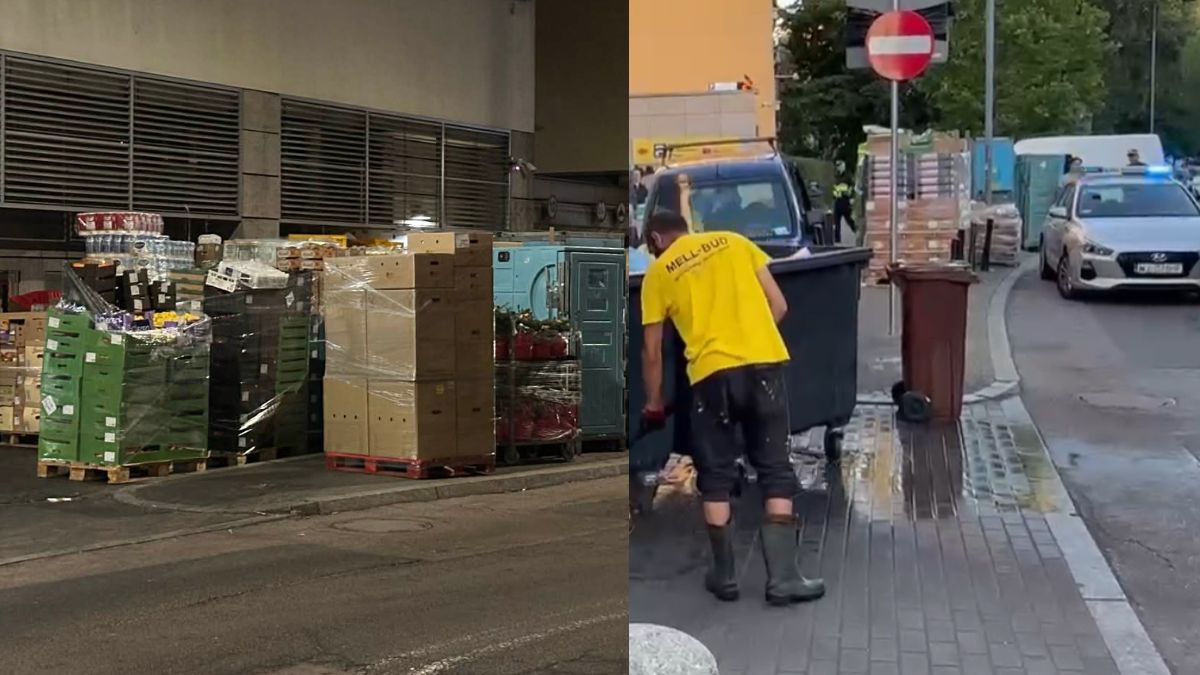 Tak wygląda składowanie towarów Biedronki przy ul. Dolnej.