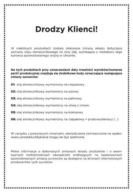 Taką ulotkę przygotowała Polska Federacja Producentów Żywności