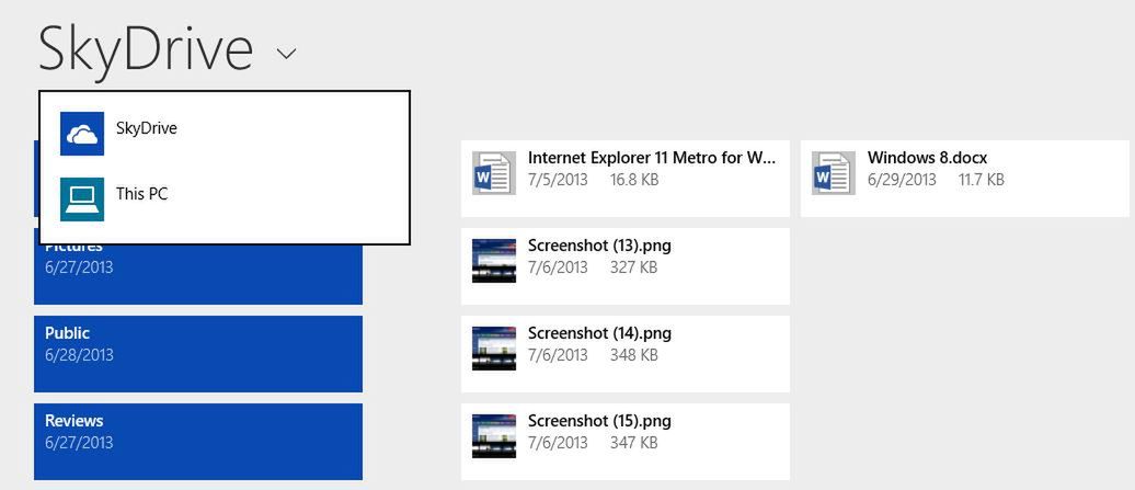 SkyDrive, Windows 8.1