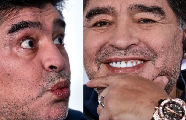 Diego Maradona i jego DZIWNE MINY na konferencji w Białorusi (FOTO)