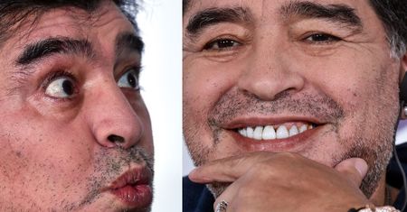 Diego Maradona i jego DZIWNE MINY na konferencji w Białorusi (FOTO)