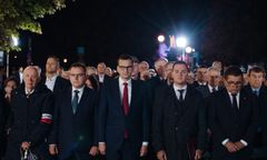 Morawiecki w Wieluniu: Niemiecka machina zbrodni brała udział w unicestwianiu Polski