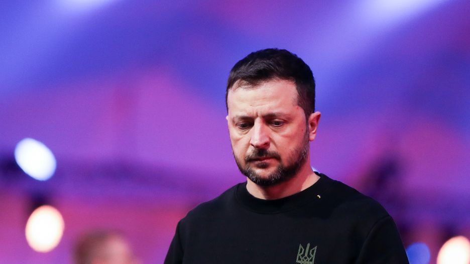 Ukrainian President Volodymyr Zelensky attends the main commemoration of the 80th anniversary of the liberation of the concentration camp at Auschwitz II-Birkenau in Brzezinka, Poland, on January 27, 2025. Auschwitz is a German Nazi concentration and extermination camp and remains the most recognizable symbol of the Holocaust. Jews from across Europe are murdered there, along with Poles, Roma, Sinti, and Soviet prisoners of war. On January 27, 1945, the Red Army enters the camp, liberating its prisoners. Delegations from over 50 countries gather to mark the 80th anniversary of its liberation. (Photo by Klaudia Radecka/NurPhoto via Getty Images)