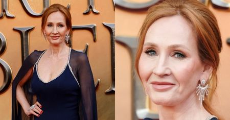 "Wyklęta" J.K. Rowling posyła nieśmiałe uśmiechy na premierze filmu "Fantastyczne zwierzęta: Tajemnice Dumbledore'a" (ZDJĘCIA)