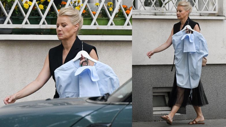 Małgorzata Kożuchowska paraduje po stolicy w odważnej stylizacji