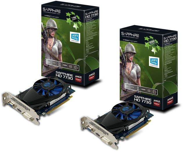 Sapphire Radeon HD 7730 1GB 2 GB karty graficzne zdjęcie opakowanie