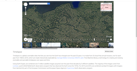 Timelapsy Google Earth zostały zaktualizowane setkami tysięcy megabajtów danych