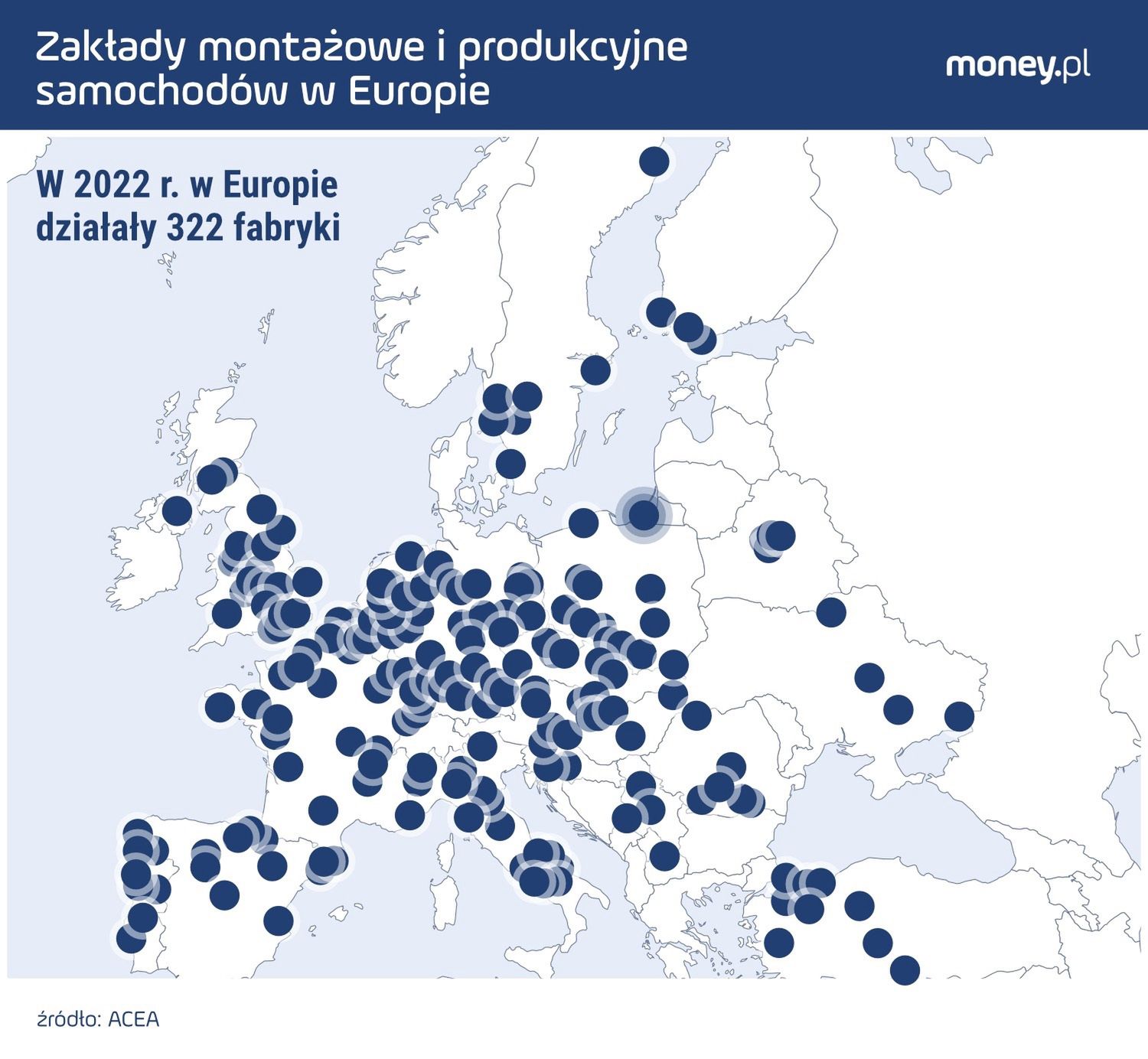 Zakłady montażowe i produkcyjne samochodów w Europie