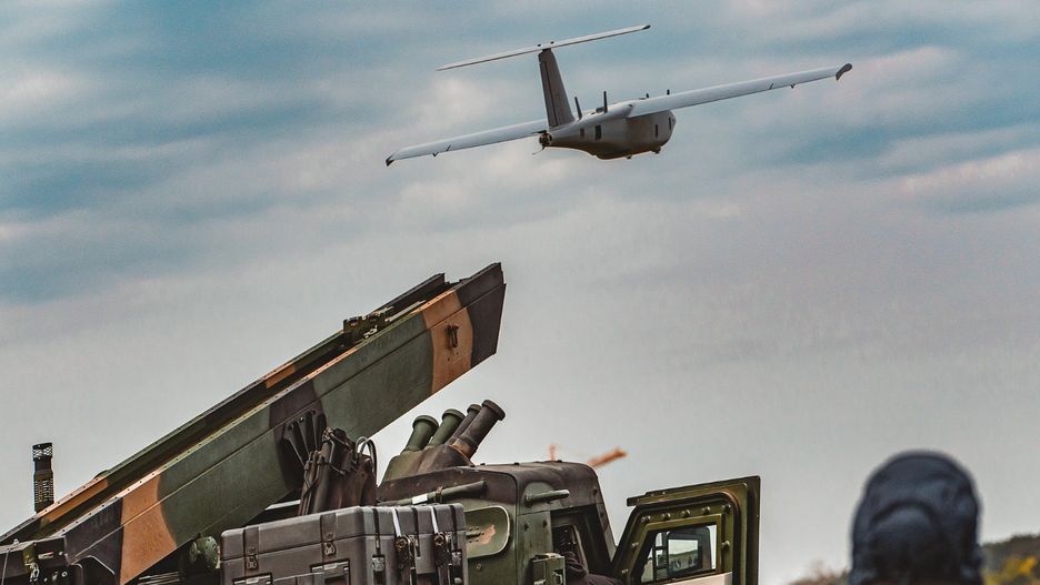 Dron BSP-U podczas startu z Warana. 