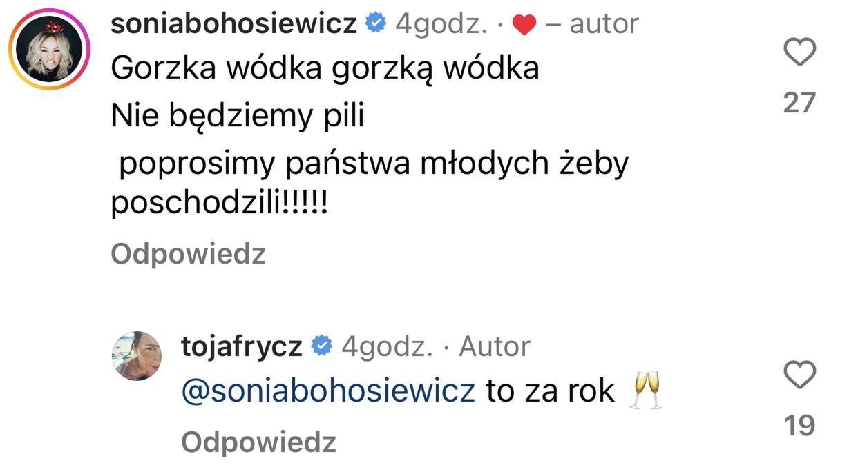 Olga Frycz odpowiedziała Soni Bohosiewicz 