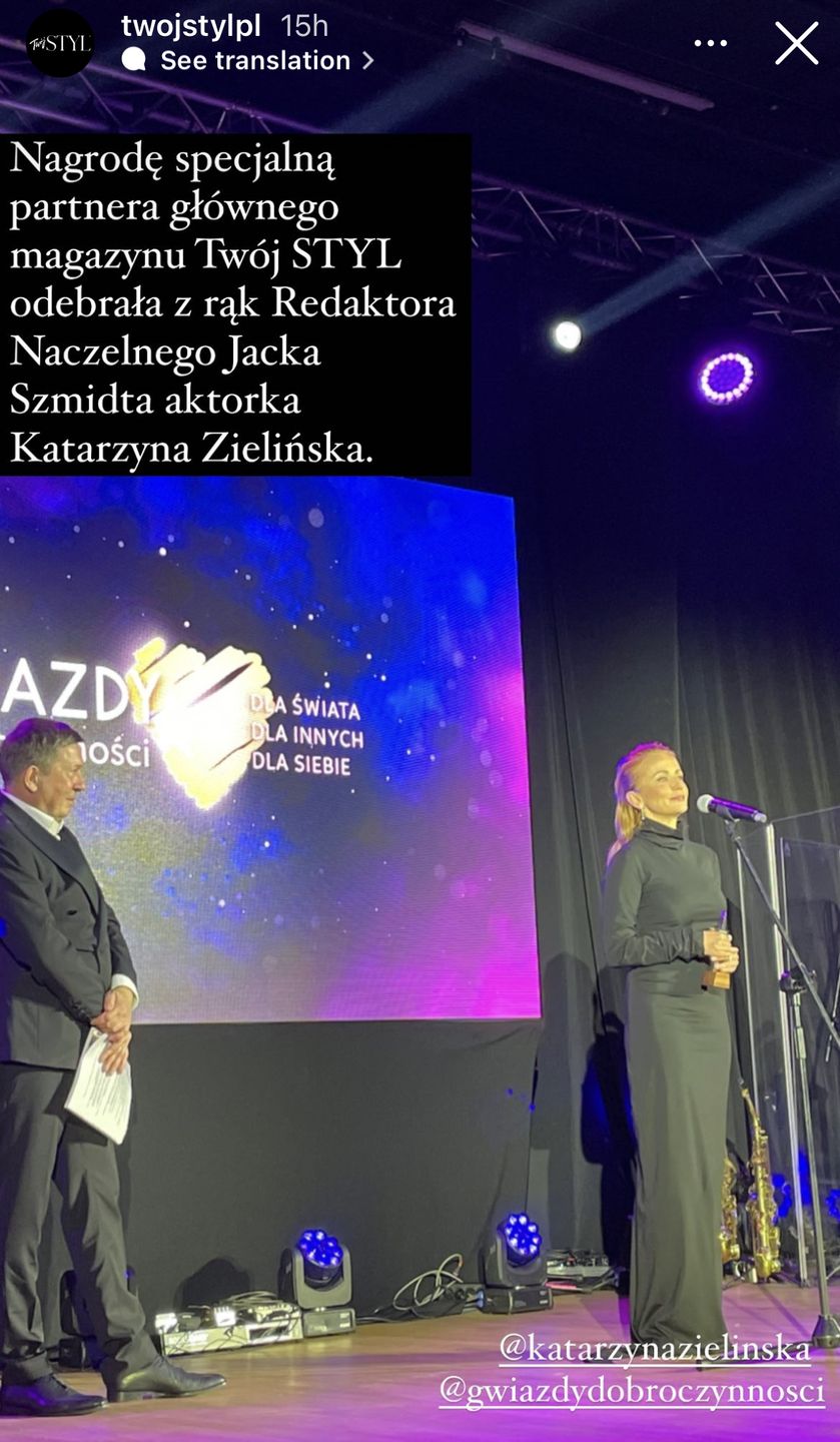 Katarzyna Zielińska jako jedna z finalistek plebiscyty "Gwuazdy Dobrozynności"