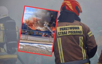 Płonie Biedronka w Polkowicach. Słup dymu nad miastem