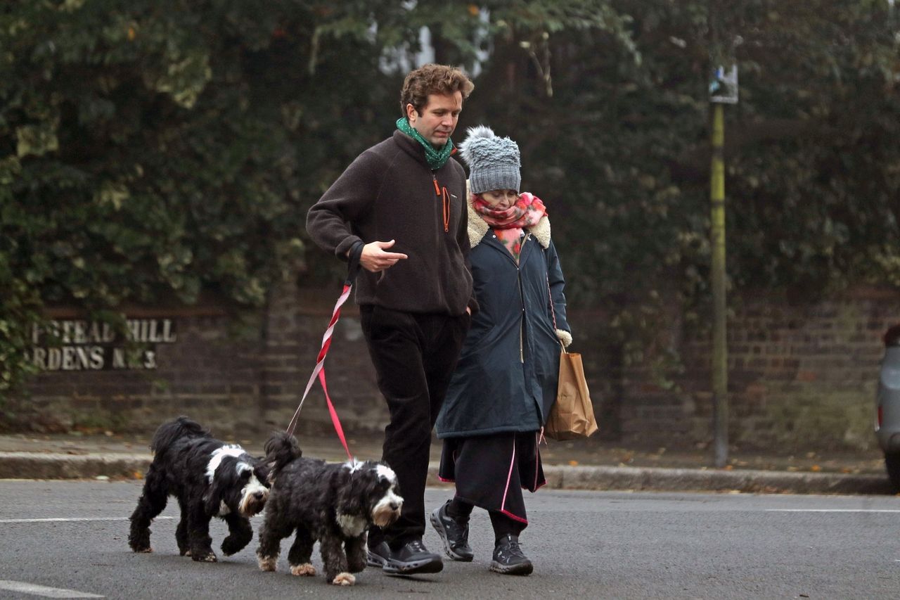 Helena Bonham Carter with partner