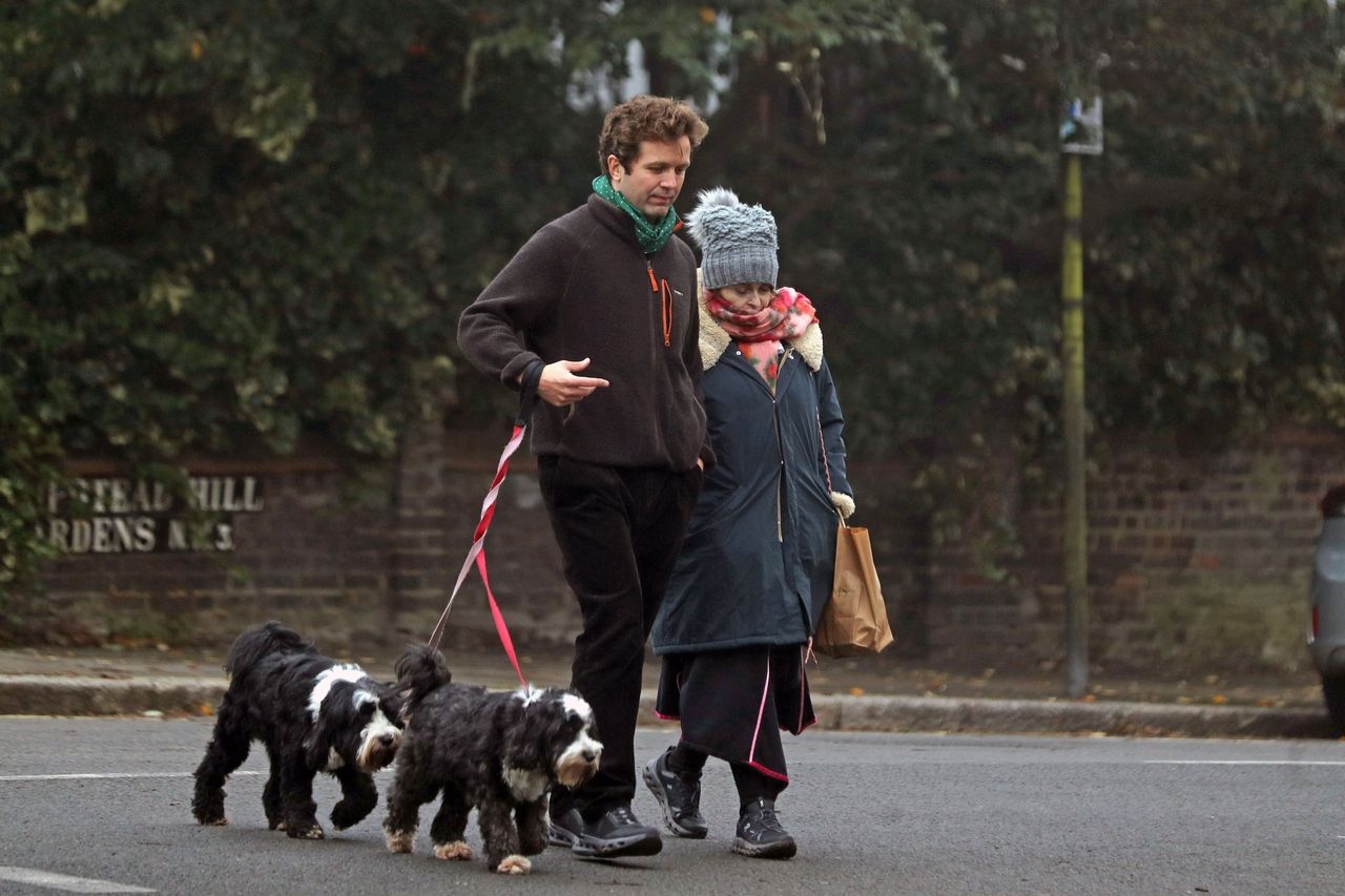 Helena Bonham Carter with her partner