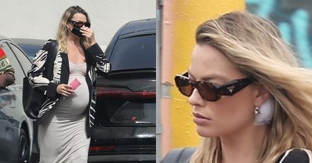 Ciężarna Margot Robbie z nietęgą miną ruszyła na miasto. Nie była w humorze?