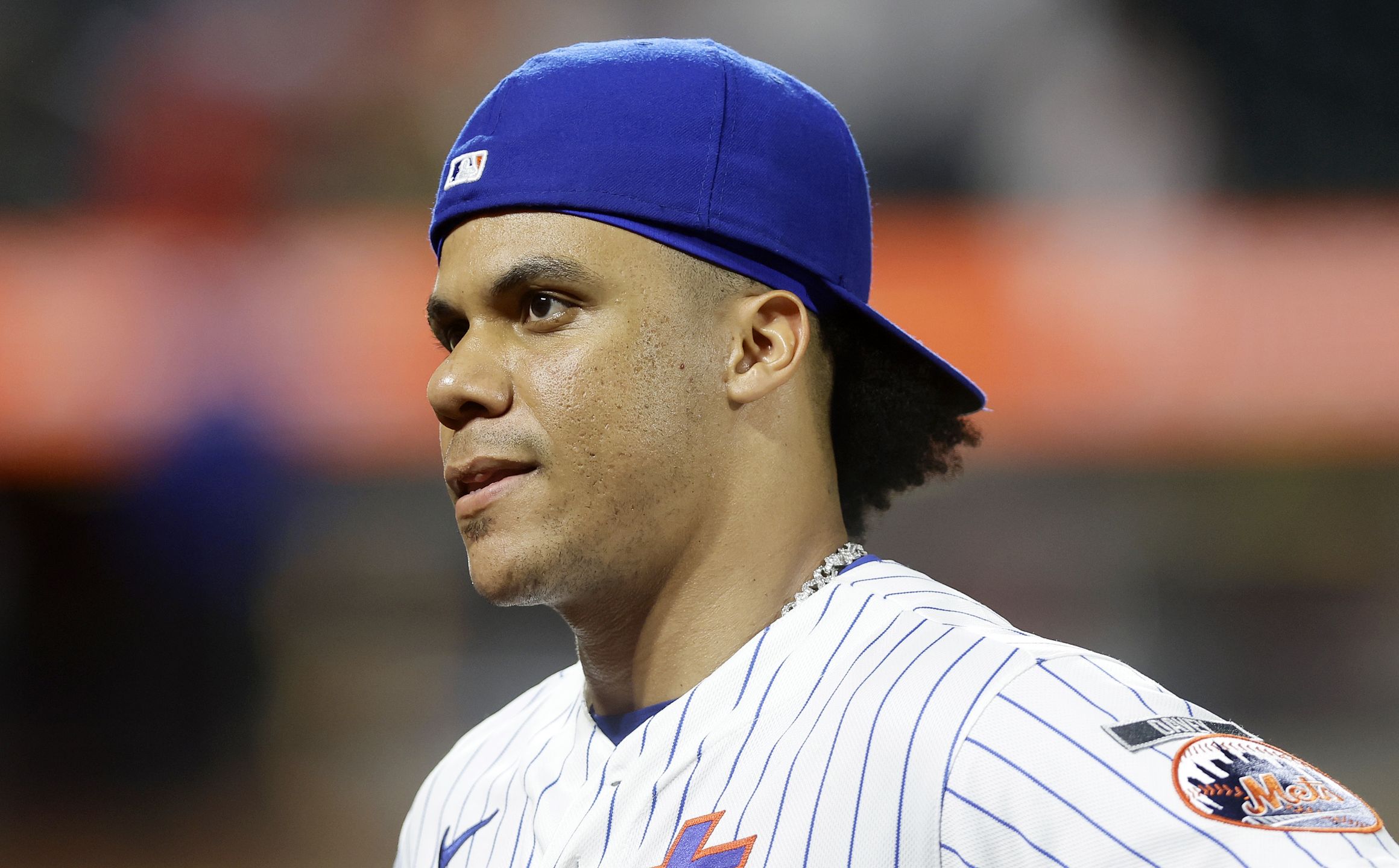 NEW YORK, NEW YORK - MAY 27:  Juan Soto #22 of the New York Mets in action against the Cincinnati Reds at Citi Field on May 27, 2026 in New York City. The Mets defeated the Reds 4-2. (Photo by Jim McIsaac/Getty Images)