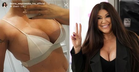 OSTRZEGAMY: Iwona Węgrowska w za małym (?) bikini wygina się przed lustrem na tle sedesu (FOTO)