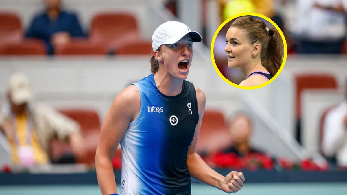 Na zdjęciu: Iga Świątek, w kółku Agnieszka Radwańska