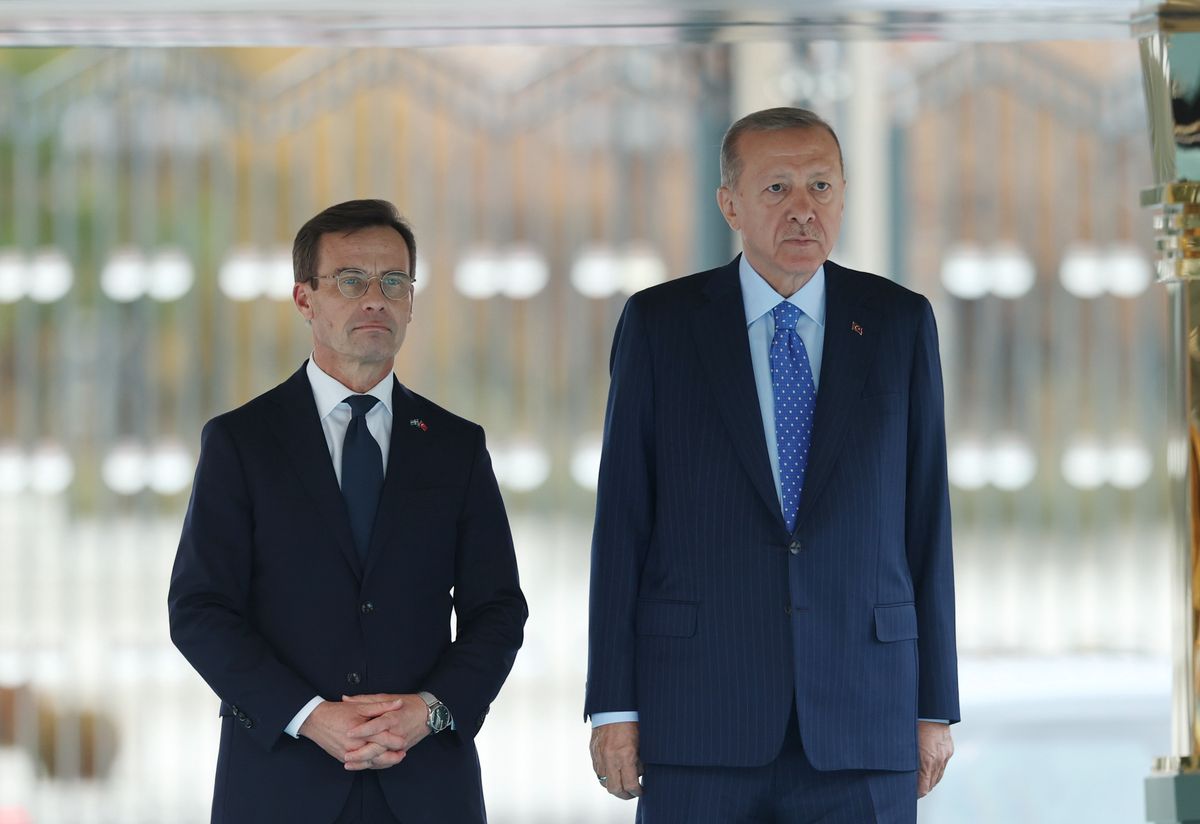 Prezydent Turcji Recep Tayyip Erdoğan i Premier Szwecji Ulf Kristersson