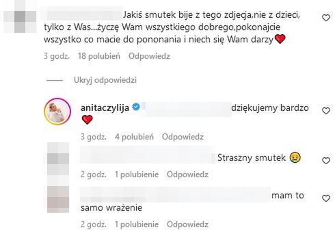 Komentarze pod postem Anity i Adriana