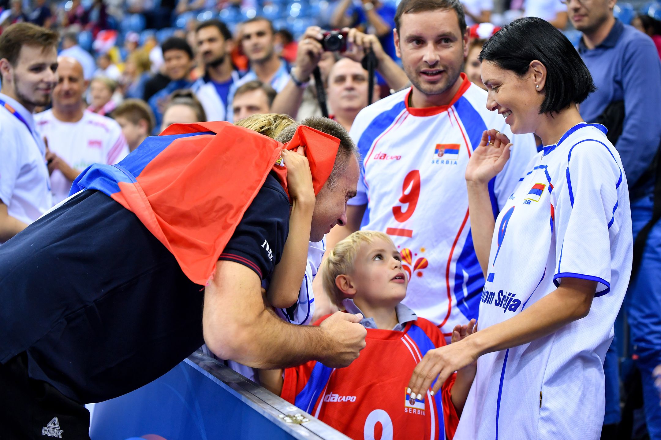 Nikola Grbić z żoną i dziećmi 