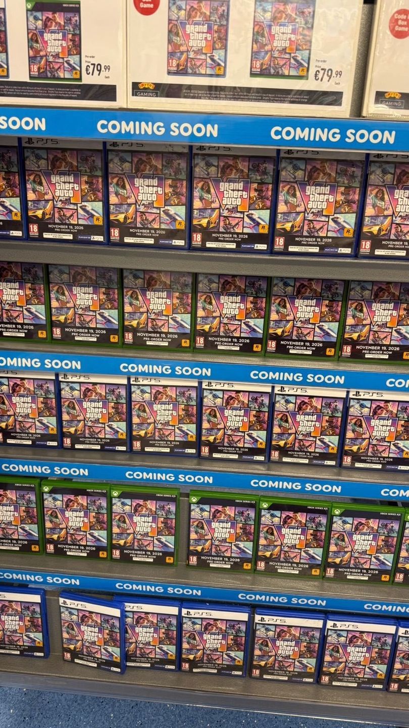 W sklepach pojawiają się całe regały z pudełkami z GTA 6