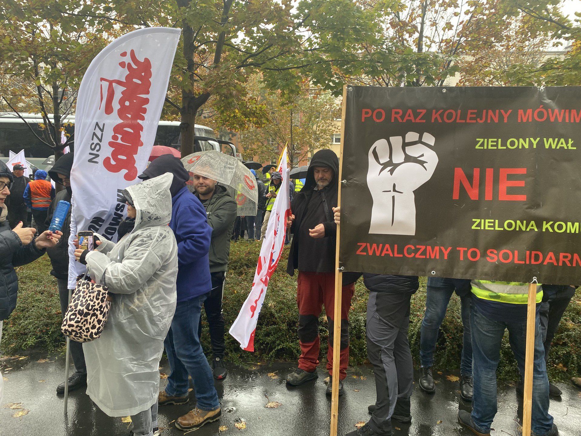 Protest pracowników Enea w Poznaniu