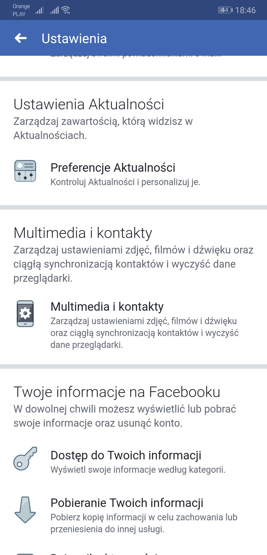 Ustawienia otwierania linków znajdziemy w kategorii... Multimedia i kontakty.