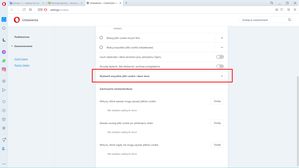 Opera: menu Wyświetl wszystkie pliki cookie i dane stron