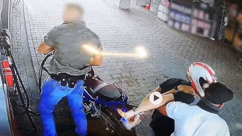 Złodziej został zatrzymany podczas tankowania motocykla