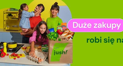 "Duże zakupy" w reklamach Żabka Jush