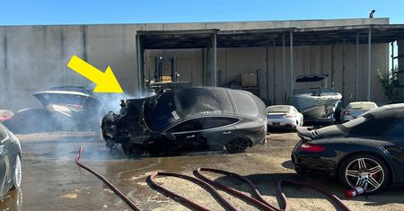 Tesla sama się zapaliła. Od kilku miesięcy stała w miejscu