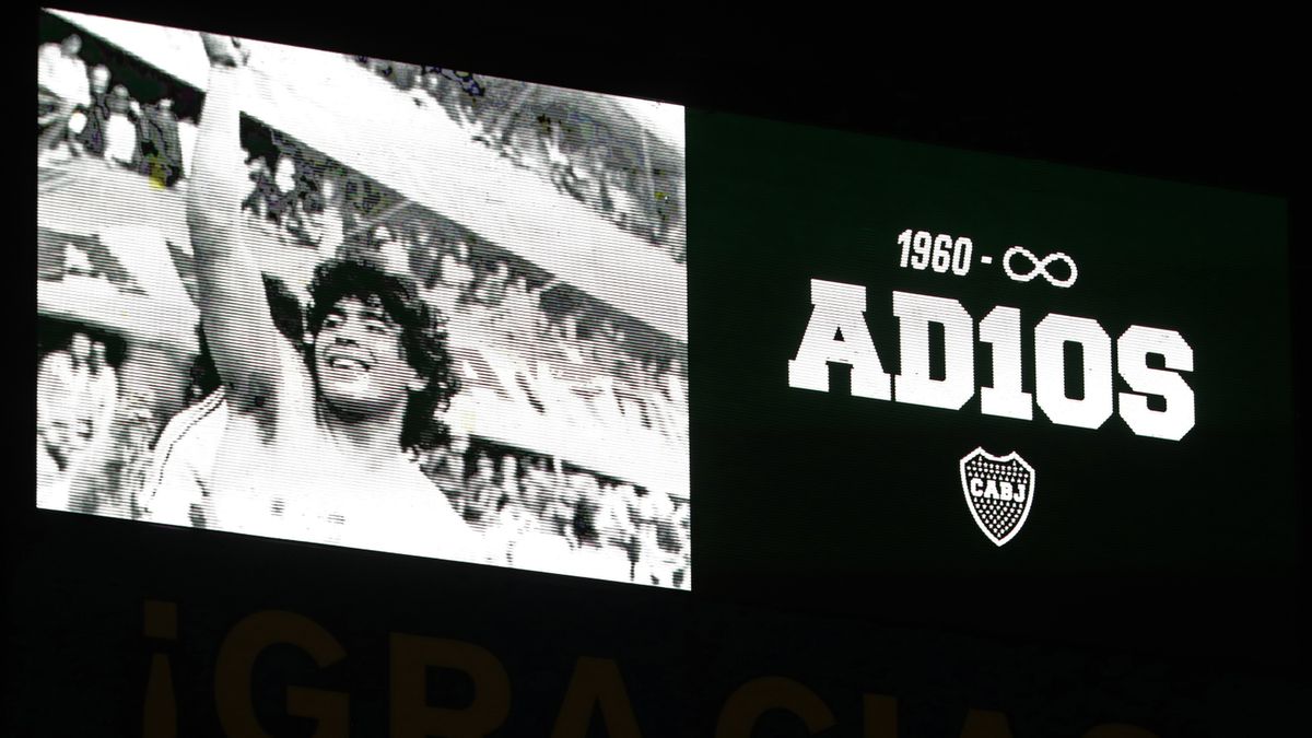 wizerunek Diego Maradony podczas meczu w Buenos Aires