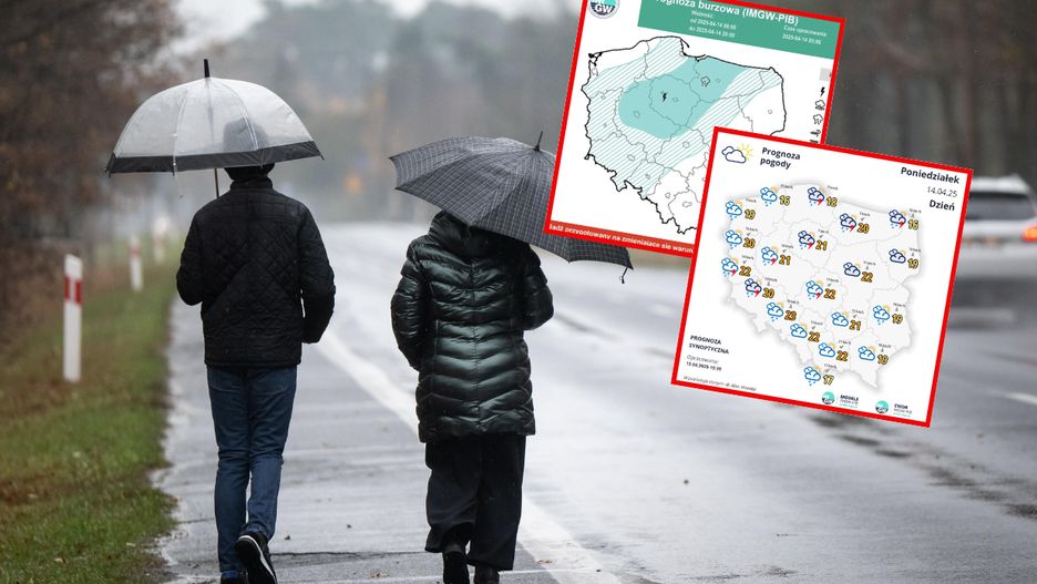 Szykuje się deszczowy poniedziałek