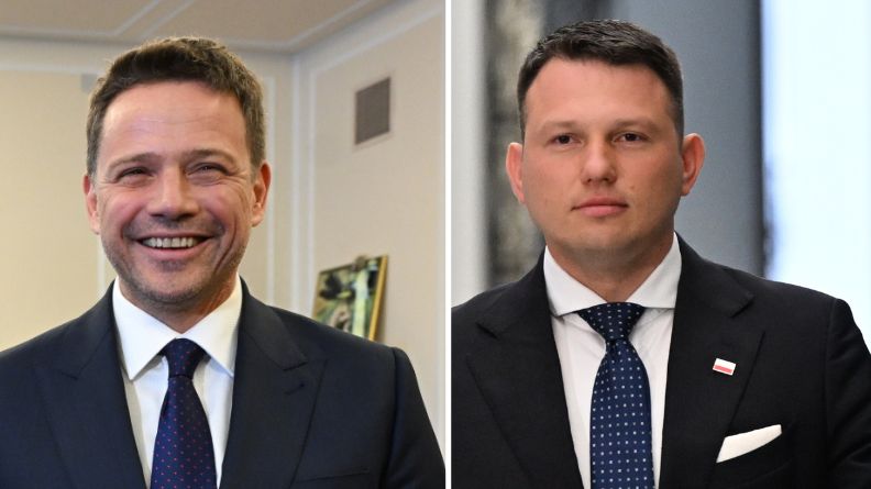 Od lewej: Karol Nawrocki, Rafał Trzaskowski, Sławomir Mentzen