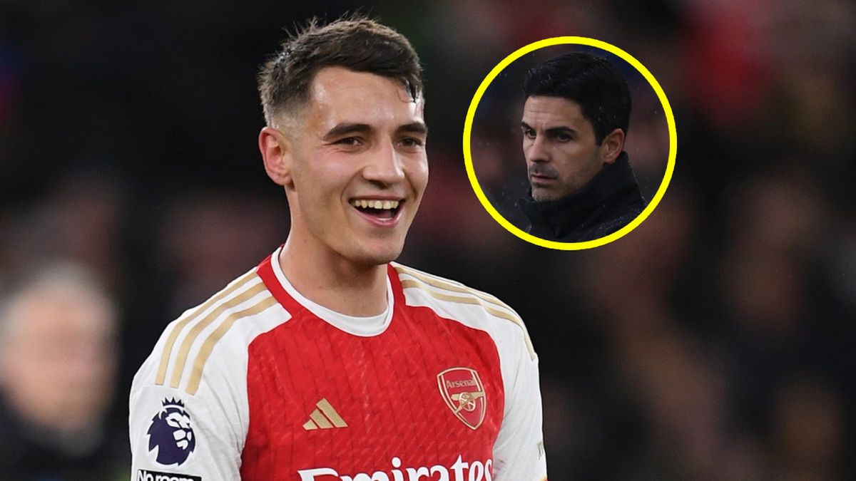 Getty Images / David Price/Arsenal FC/PAP/EPA/ADAM VAUGHAN / Na zdjęciu: Jakub Kiwior i Mikel Arteta