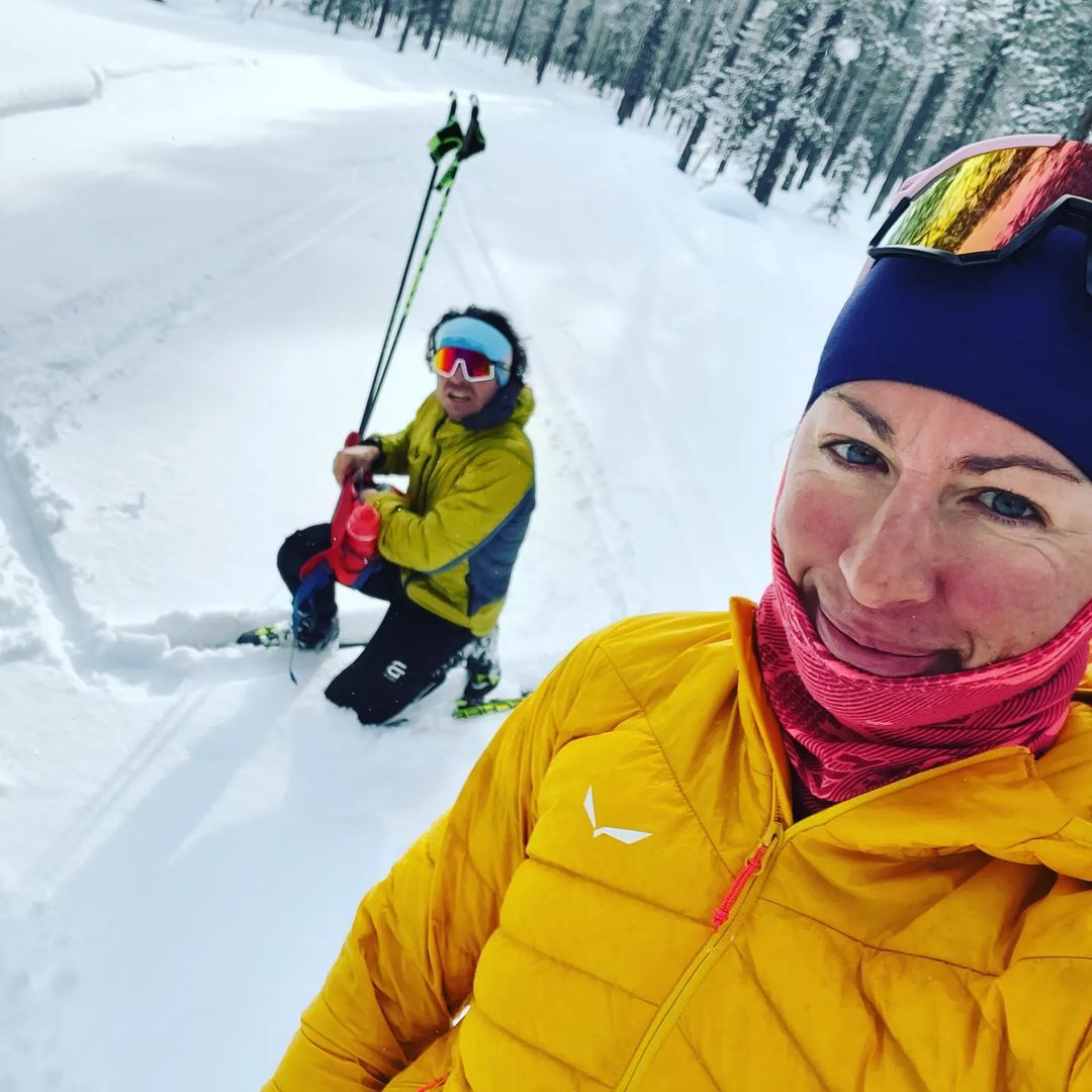 Justyna Kowalczyk z Kacprem Tekielim